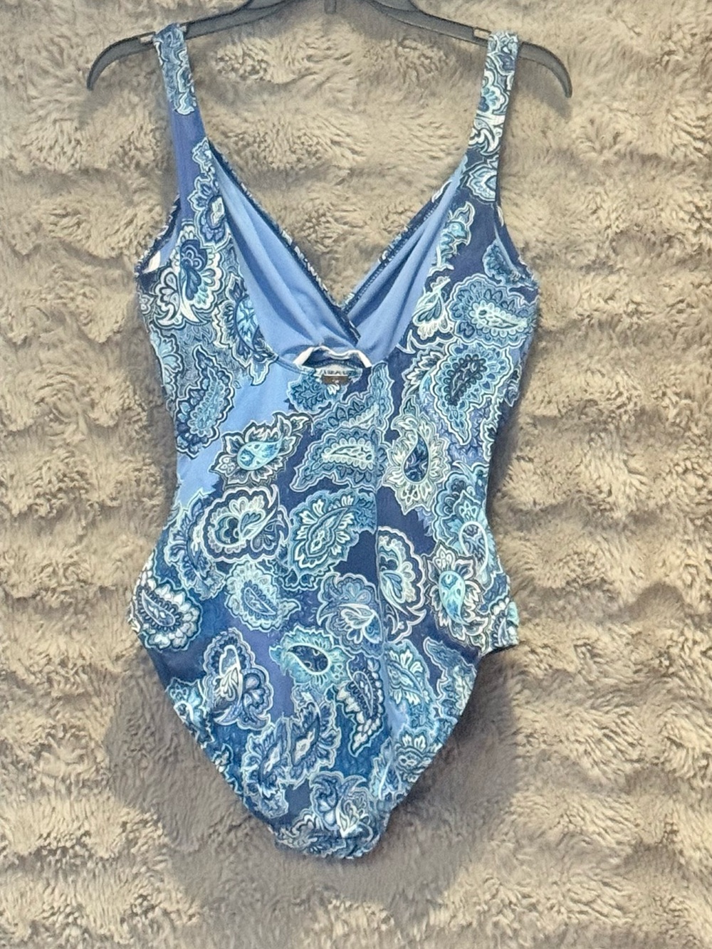 Ralph Lauren Blue Paisley One-Piece Swimsuit - Picture 2 of 2